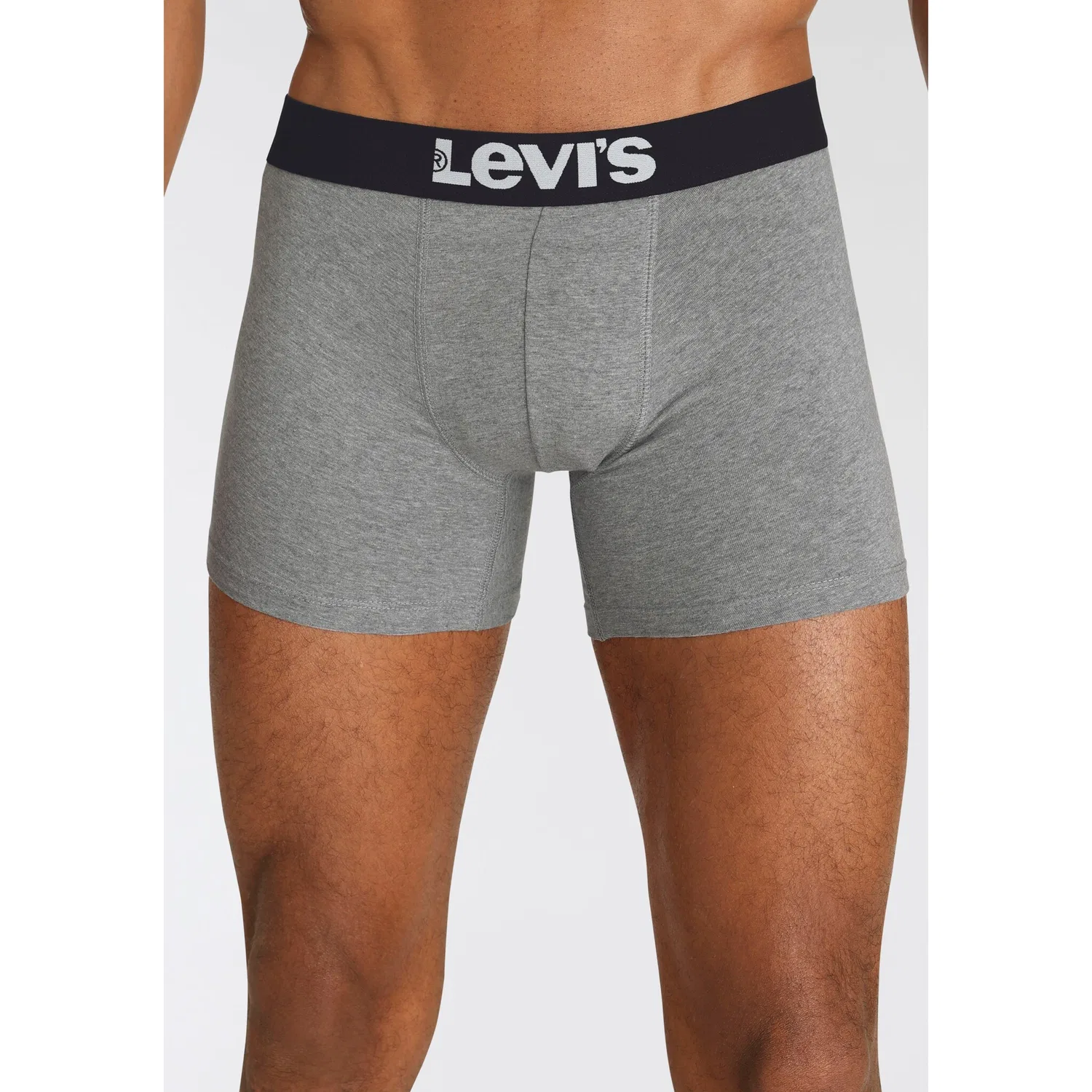 Мужские боксеры базовые Levi's, Gray/Black — фото 2