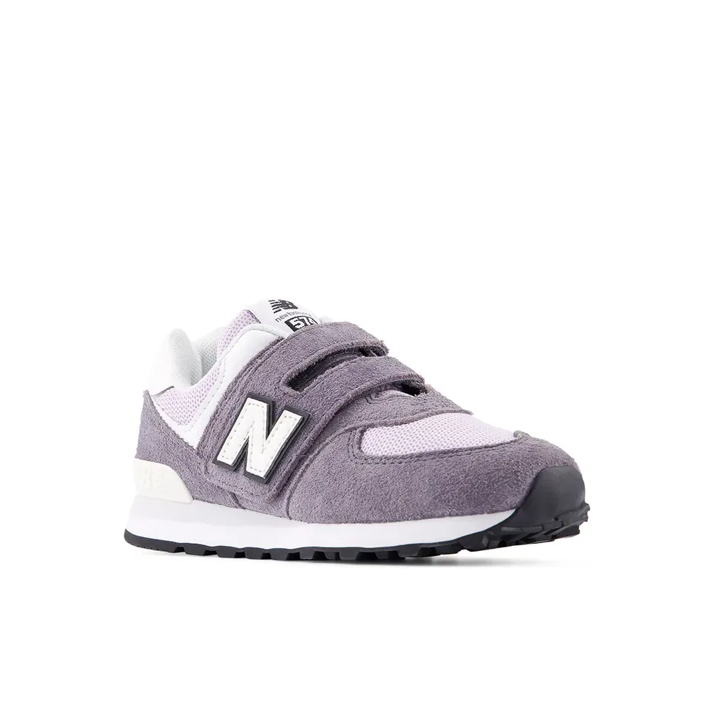Кроссовки 574 Hook & Loop PS New Balance, серый — фото 2
