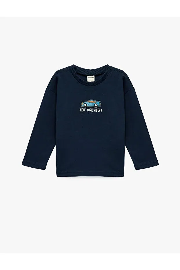 Детская футболка с принтом Car Printed Koton, Navy Blue