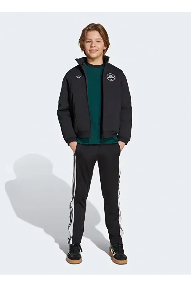 Детское пальто для девочек с воротником-стойкой jv7706 Adidas, Black — фото 2