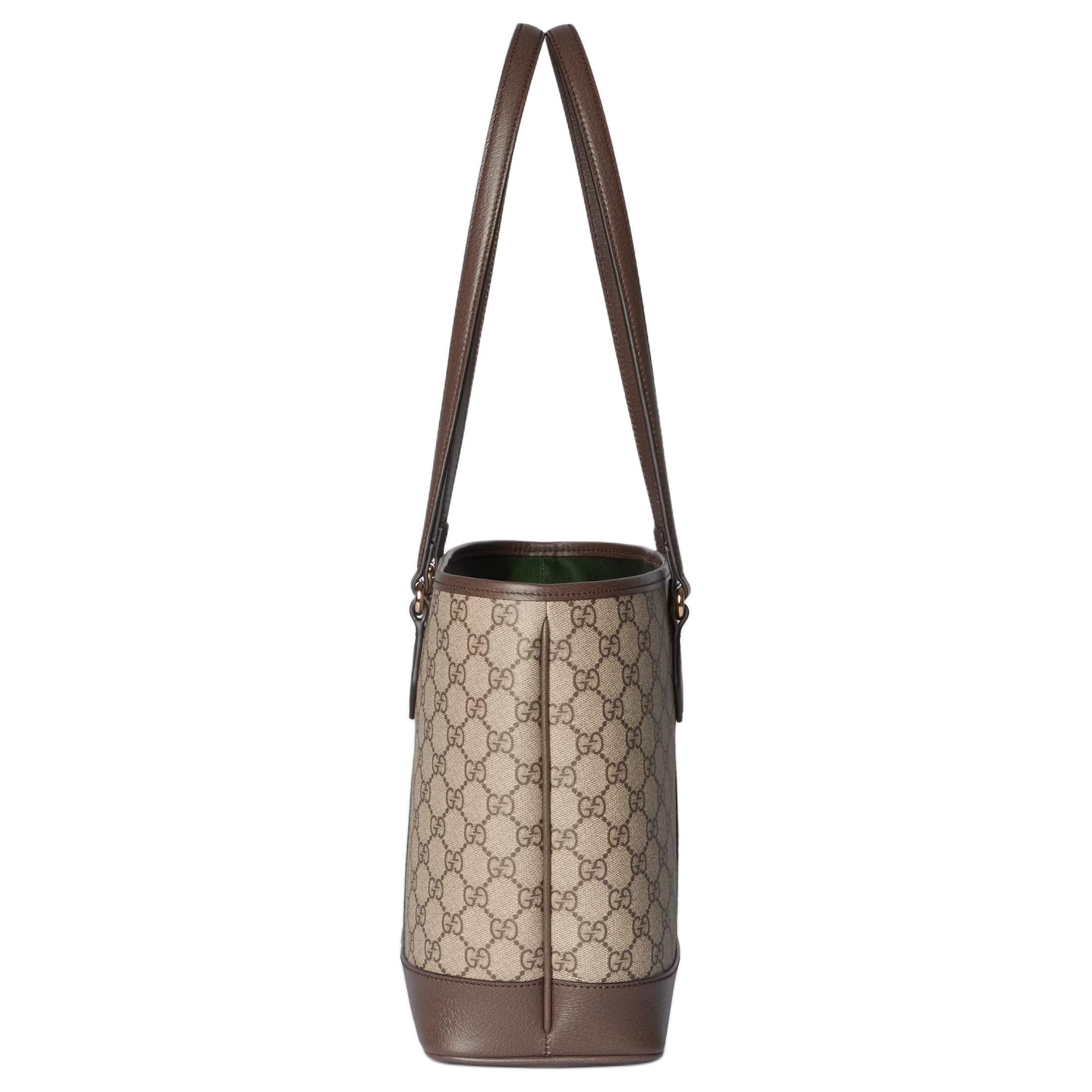 GUCCI Сумка Ophidia Coated Fabric, шоппер, дамская сумка, сумка через плечо средний размер женская бежевая и коричневая — фото 2