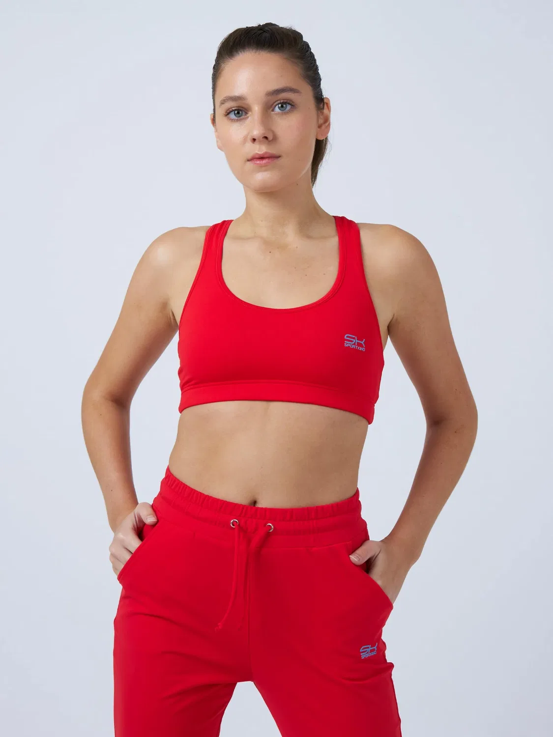 Спортивные брюки Sportkind Regular Workout Pants Jogging Pants красного цвета — фото 3