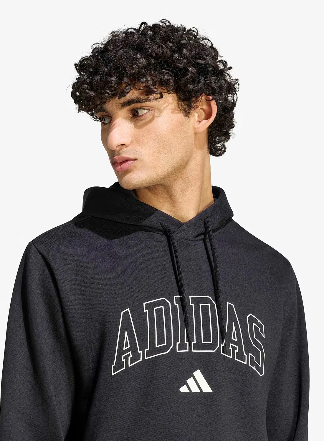 Худи с принтом Collegiate Script Graphic Adidas, черный — фото 3
