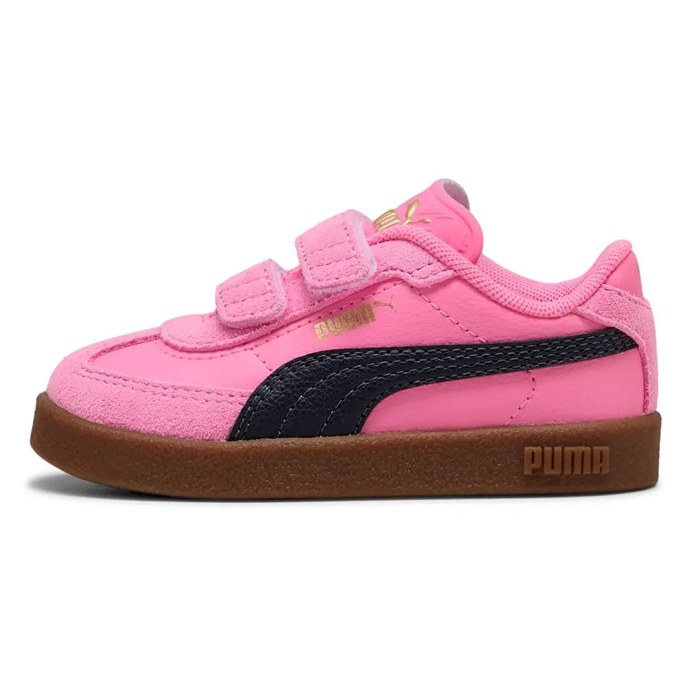 Детские кроссовки для мальчиков с липучкой PUMA Club II Era V Inf PUMA, Posie Pink New Navy — фото 4