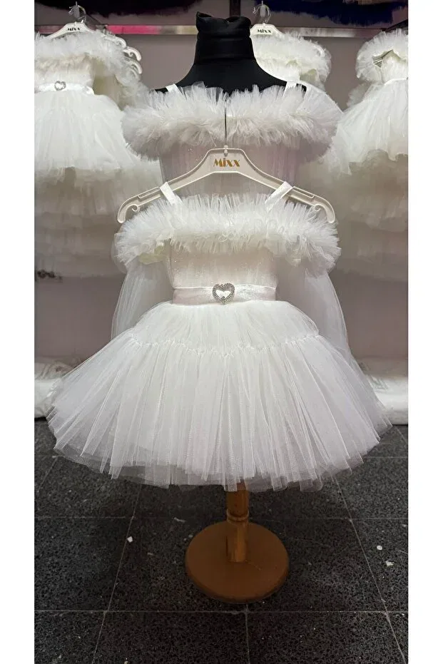 Детское платье для девочек с пайетками Tuha Kids Design, White