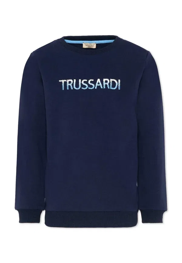 Худи хлопковое Sweatshirt Tru Trussardi Junior, синий