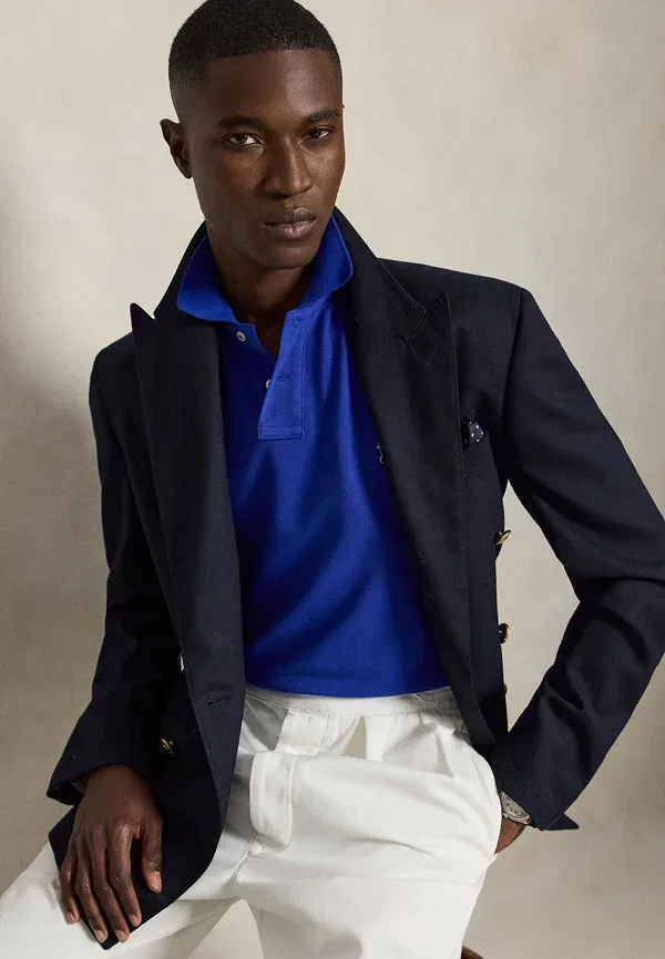 Поло хлопковое Slim fit polo shirt, Polo Ralph Lauren, Classic Azure — фото 4