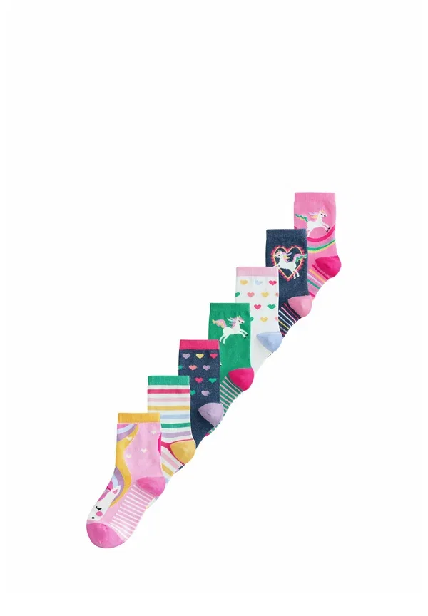 Носки 7 пар, Unicorn, Next, розовый, зеленый, темно-синий