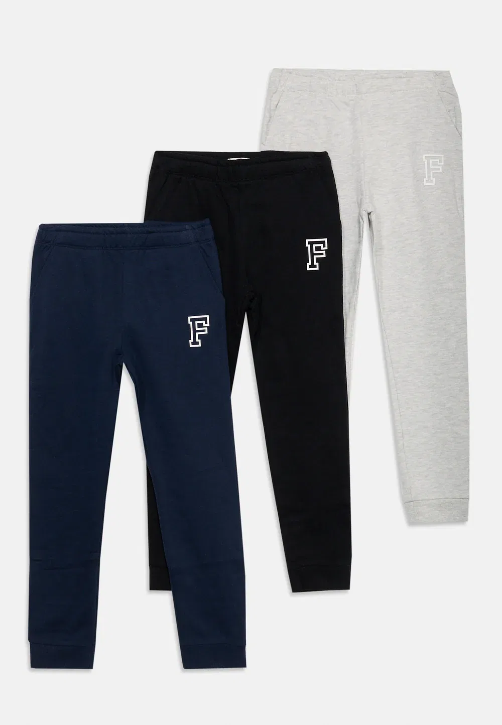 Комплект из 3 спортивных штанов Varsity Friboo By Zalando, Mottled Grey/Dark Blue/Black — фото 3