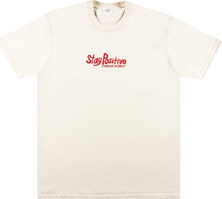 

Футболка Supreme Stay Positive Tee 'Natural', кремовый, Бежевый, Футболка Supreme Stay Positive Tee 'Natural', кремовый