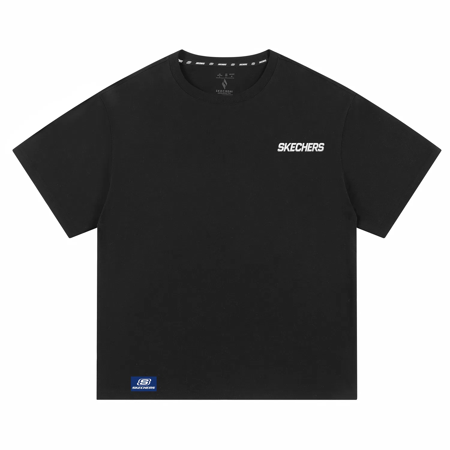 Детская футболка с круглым вырезом, свободного кроя, с вышивкой, Unisex Crew Neck, Skechers — фото 4