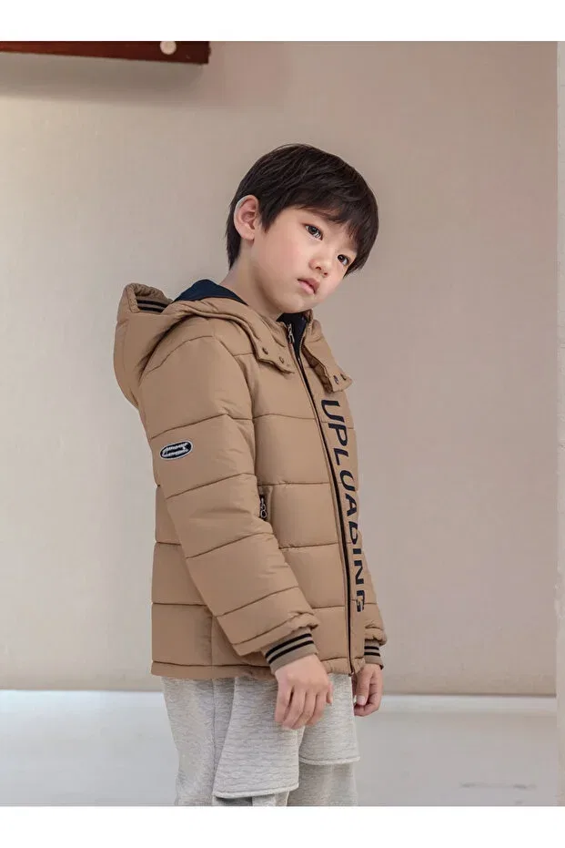 Детское для девочек пальто с принтом Arafım Butik, Beige
