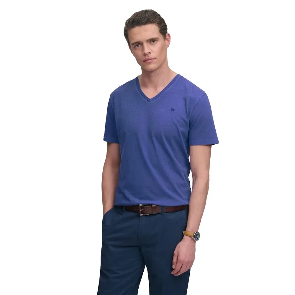 Футболка с v-образным вырезом Classic Cotton Linen Vee Superdry, синий