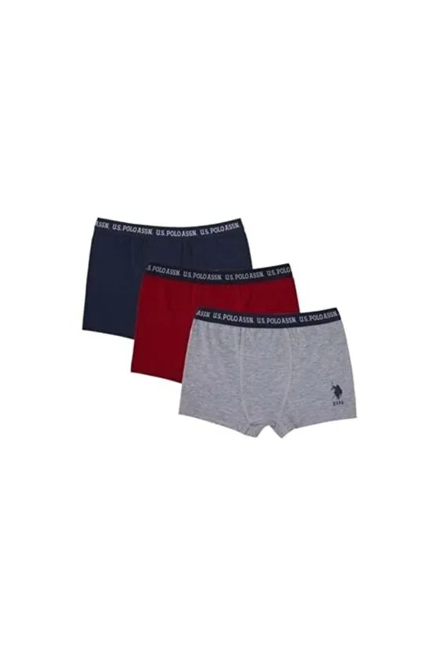 Детские боксеры для мальчиков хлопковые комплект 3 шт U.S. Polo Assn., Burgundy
