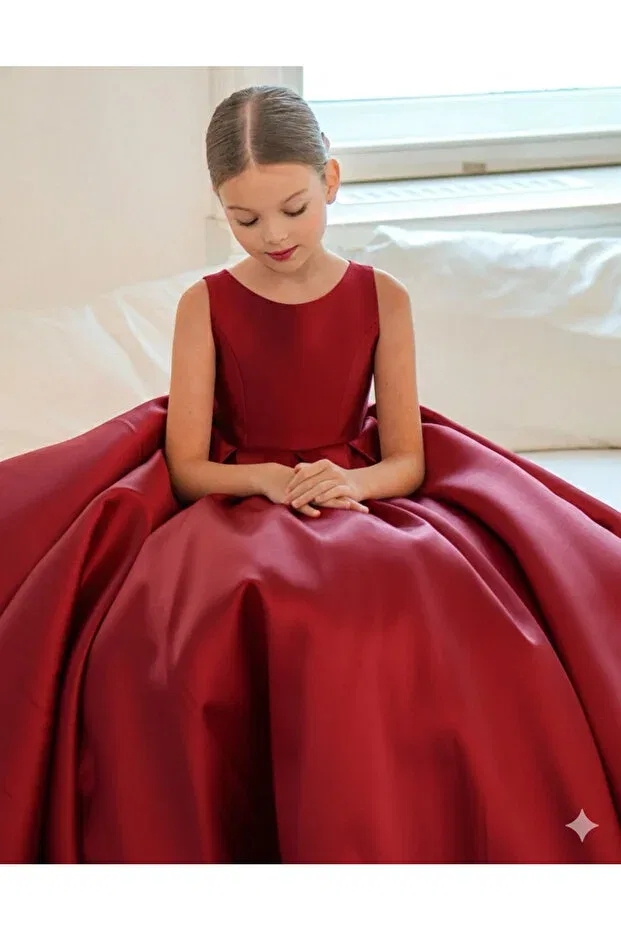 Детское платье для девочек с длинным рукавом Egolika Kids, Burgundy — фото 2