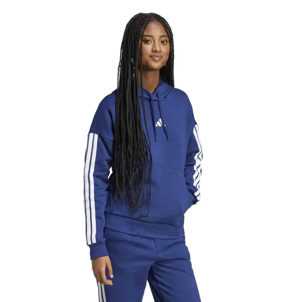 Худи с флисом Adidas Essentials 3 Stripes Adidas, синий — фото 4