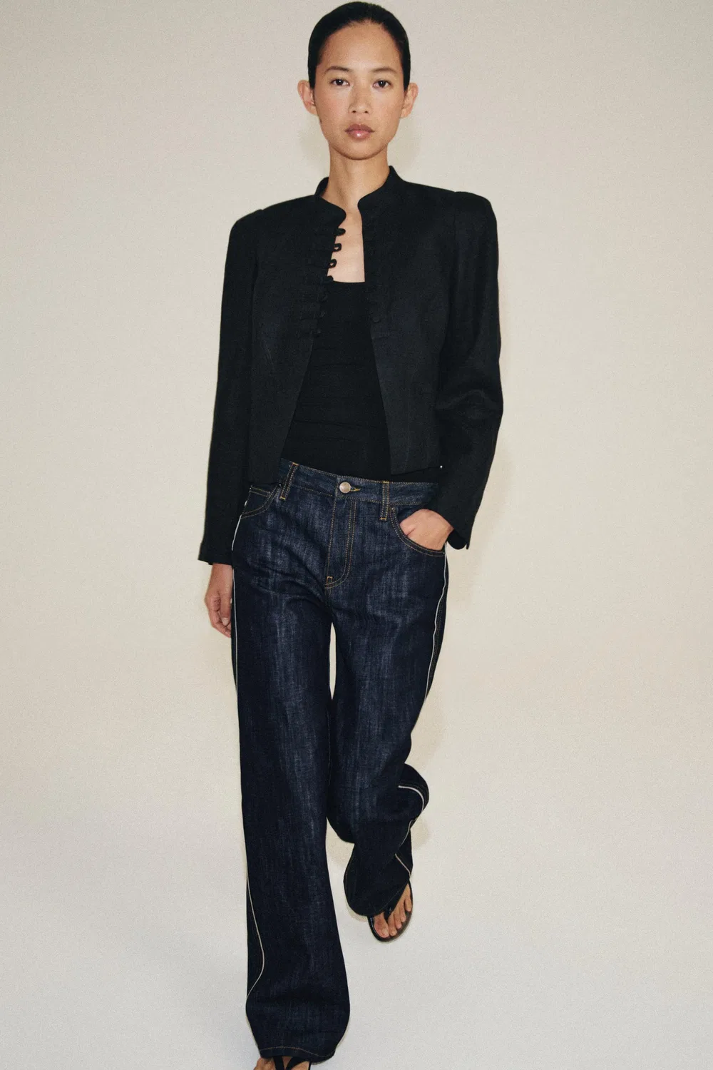 Куртка из 100% льна из коллекции ZW. ZARA, Black
