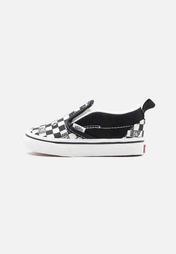 Кеды с клетчатым принтом Slip on Vans Black/White, белый