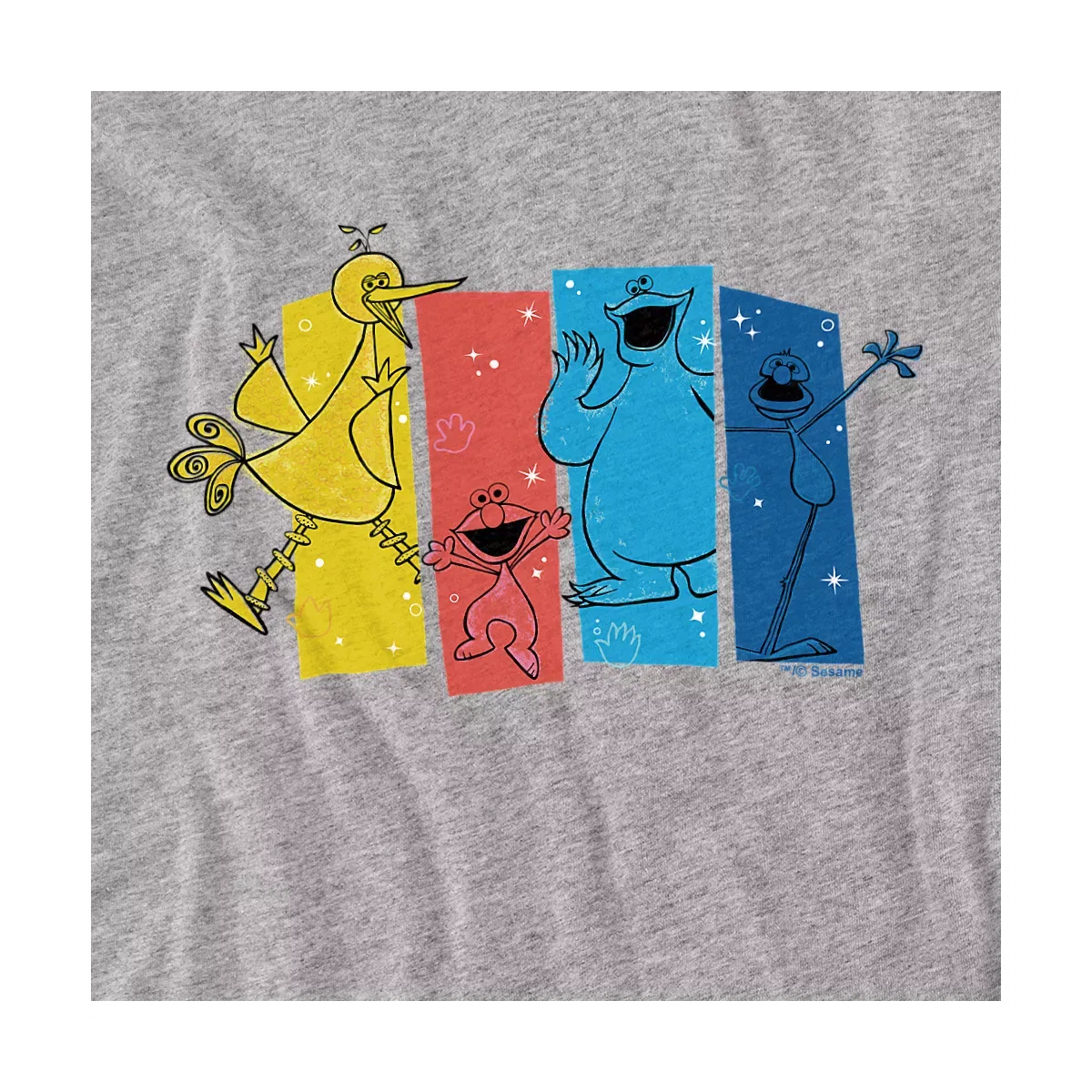 Детское боди с коротким рукавом Sesame Street Street Beats Sparkle Boards, Athletic Heather — фото 2