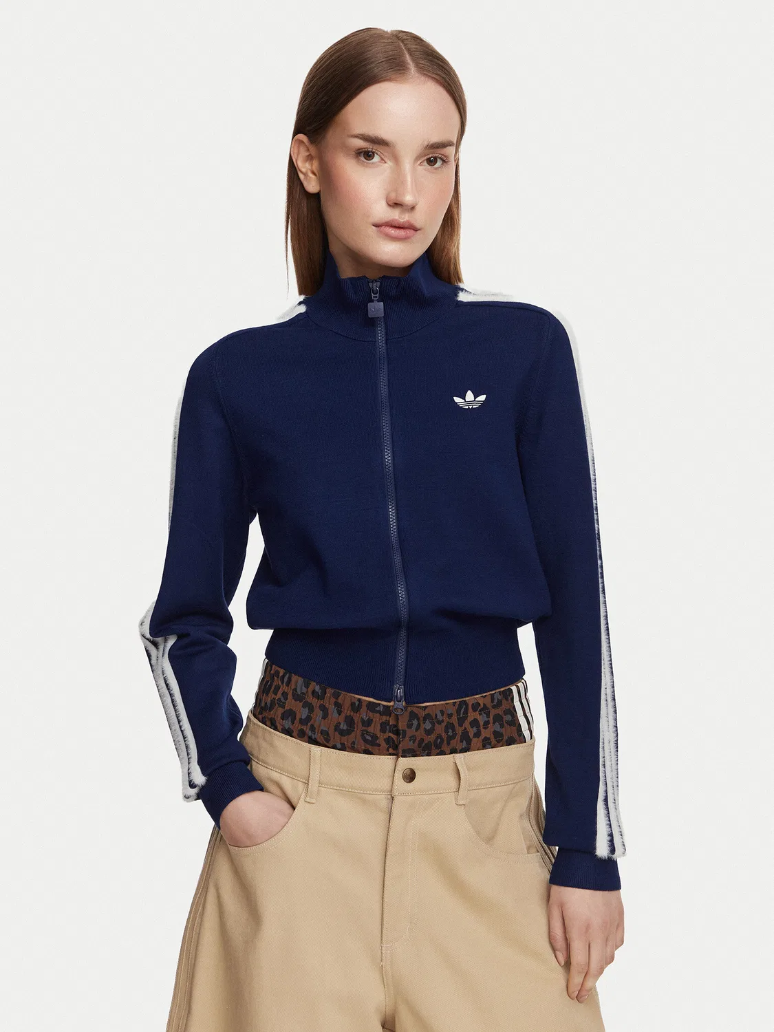 Женский кардиган стандартного кроя Firebird Adidas, темно-синий
