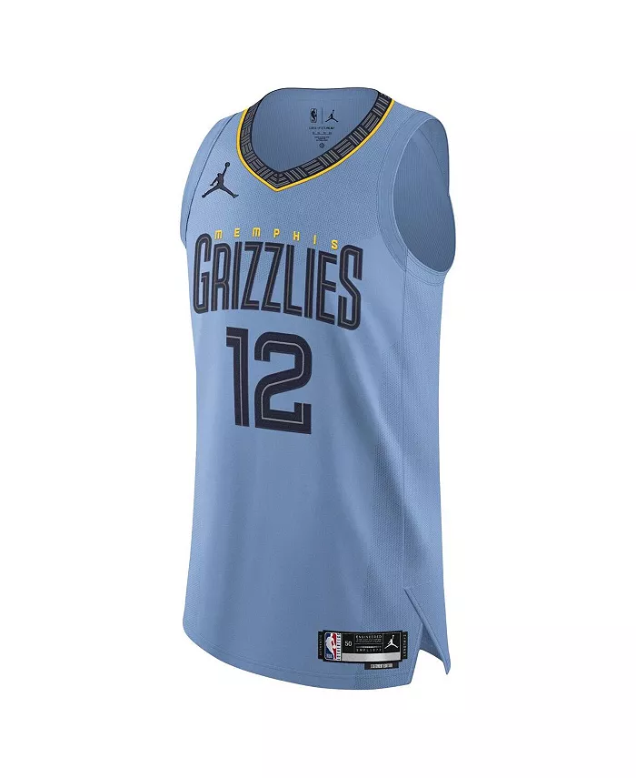 Мужская футболка Ja Morant Memphis Grizzlies в светло-голубом цвете - аутентичная игровая форма, версия Statement Edition Jordan — фото 2