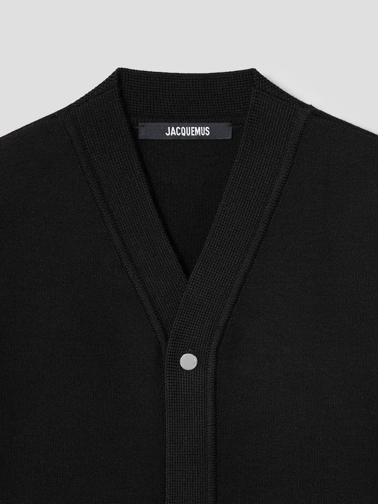 Кардиган оверсайз Le Cardigan Boutonne JACQUEMUS, Black — фото 3