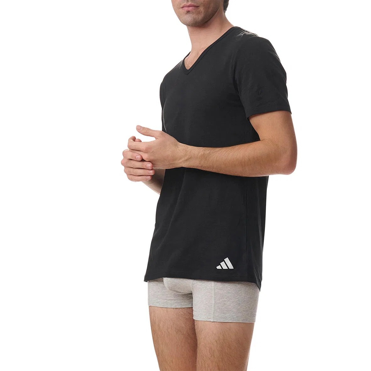 Мужские футболки с V-образным вырезом, 2 шт, adidas, Schwarz — фото 4
