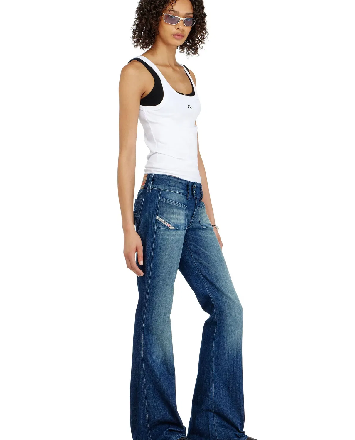 Женские джинсы-клеш из органического хлопка Diesel, Azul Denim — фото 4
