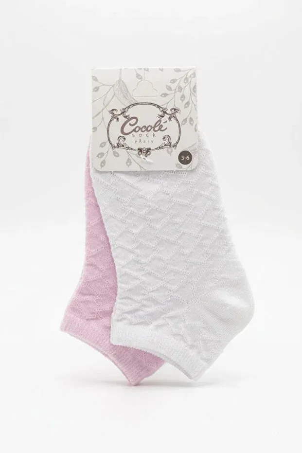Детские носки-пинетки для девочек хлопковые комплект 2 пар Cocole Socks, Multicolor
