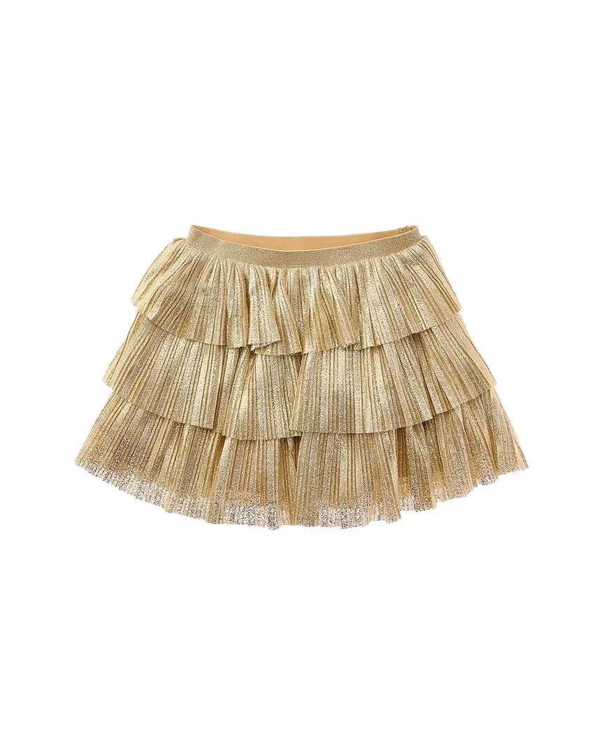 Детская юбка ярусная с плиссировкой Metallic Tiered Skirt Janie and Jack, Gold — фото 2