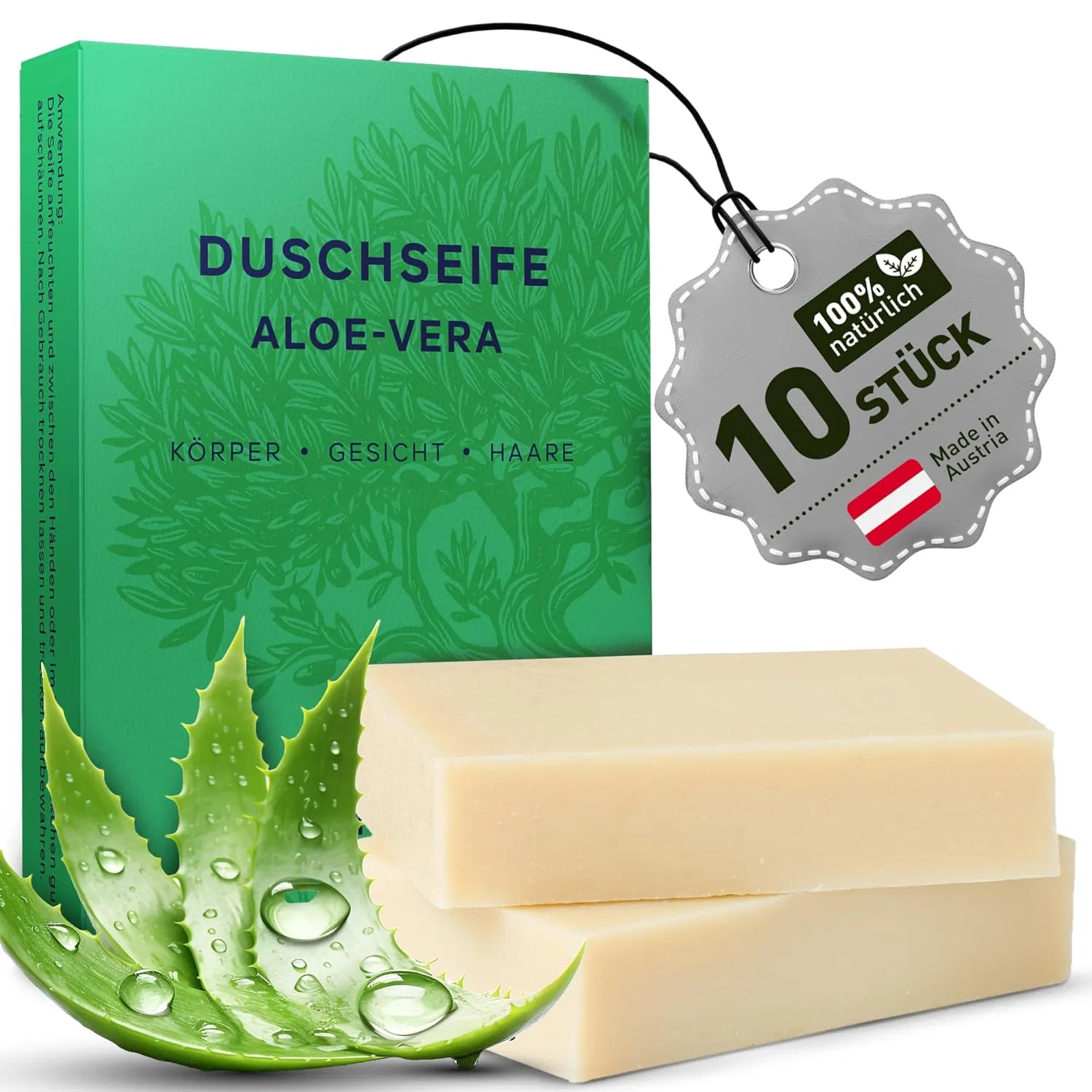 Твердое мыло 3-в-1 для тела, лица и волос, larum sports, набор 10 шт., 85 г, Aloe Vera