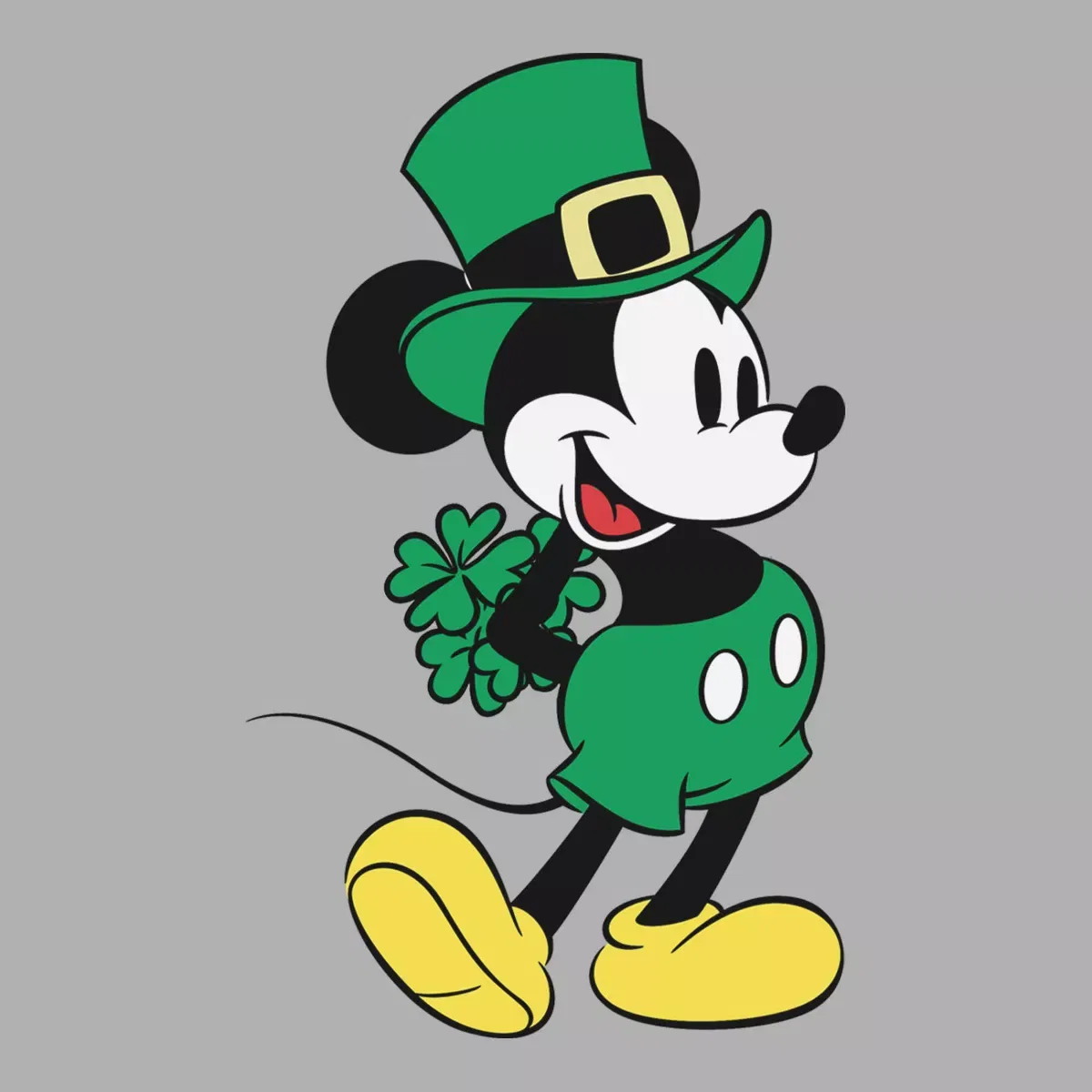 Детская футболка с принтом A Bunch of Clovers Mickey Mouse & Friends, Sport Grey — фото 2