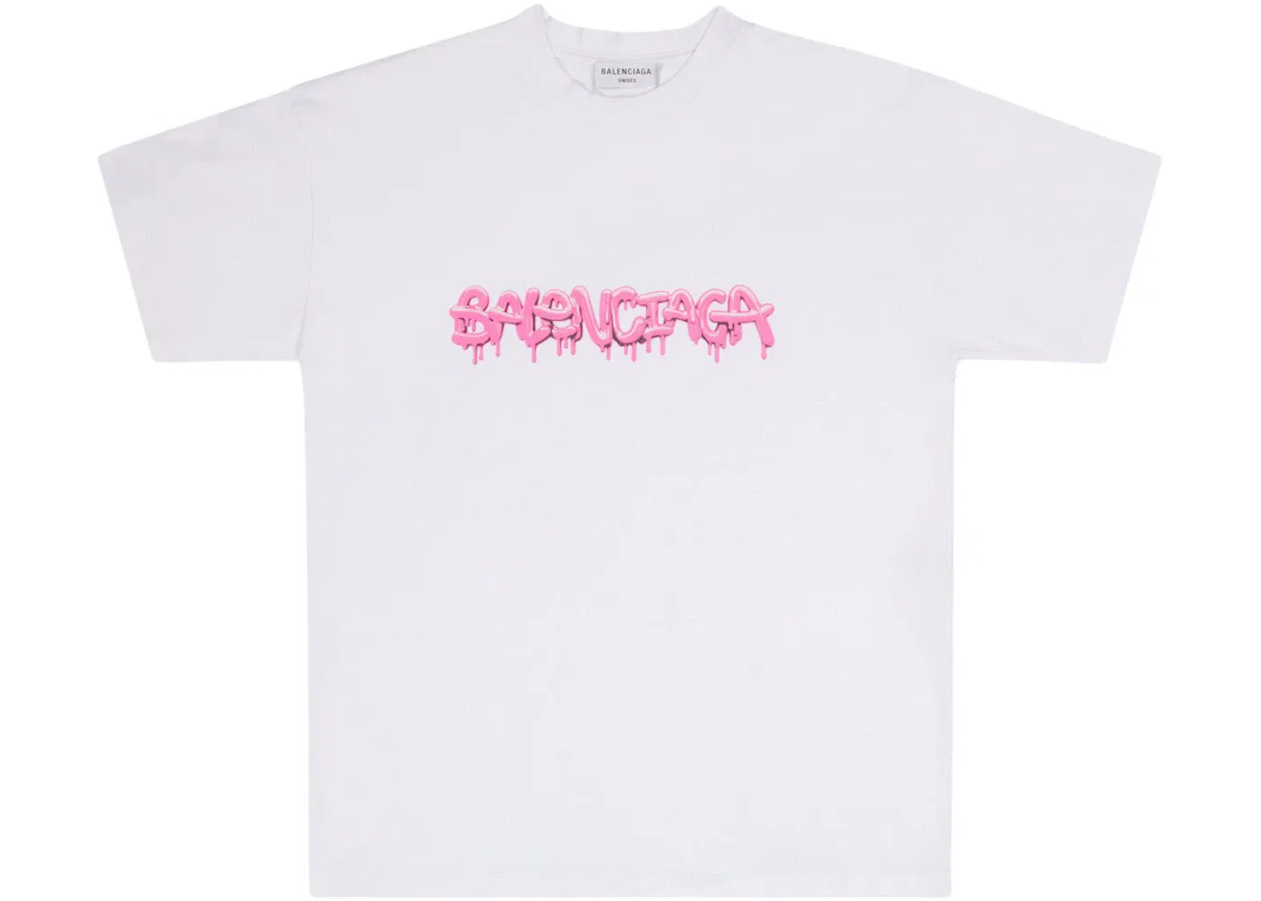 Женская футболка с принтом Slime Medium Fit Vintage Balenciaga, White/Pink