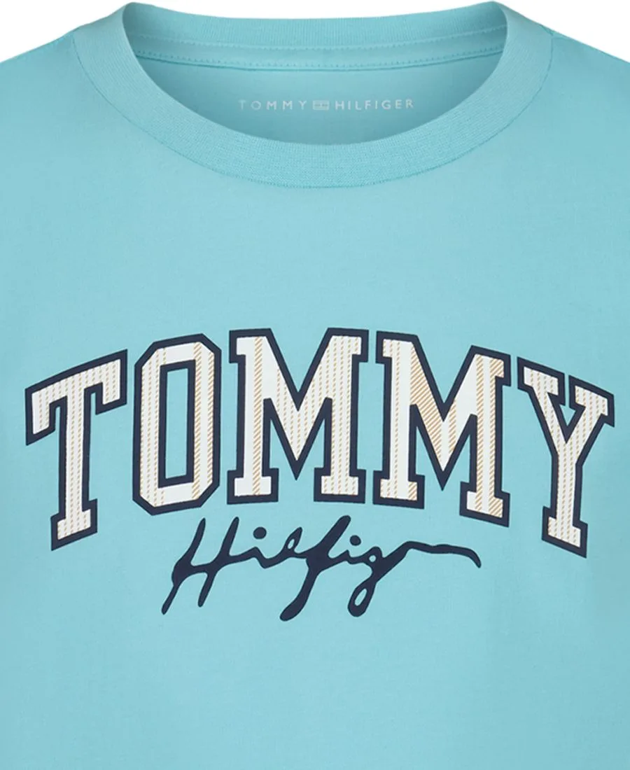 Детская футболка с коротким рукавом, размер 2T-7 Tommy Hilfiger, Amazonite — фото 4