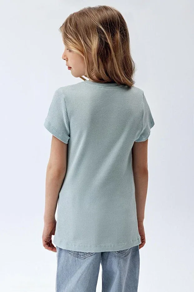 Детская футболка для девочек с коротким рукавом Brix, Blue — фото 2