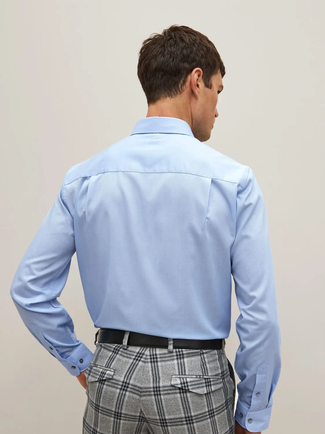 Рубашка повседневная с текстурой, Slim Fit Next, синяя — фото 3