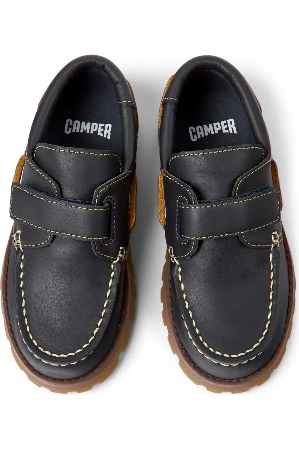 Туфли-мокасины детские Camper Compas на липучке, темно-синий — фото 4