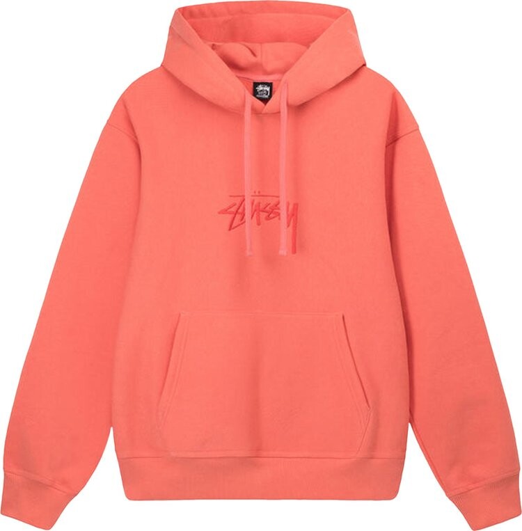 Толстовка Stussy Stock Logo Appliqué Hood 'Rose', красный — фото 2