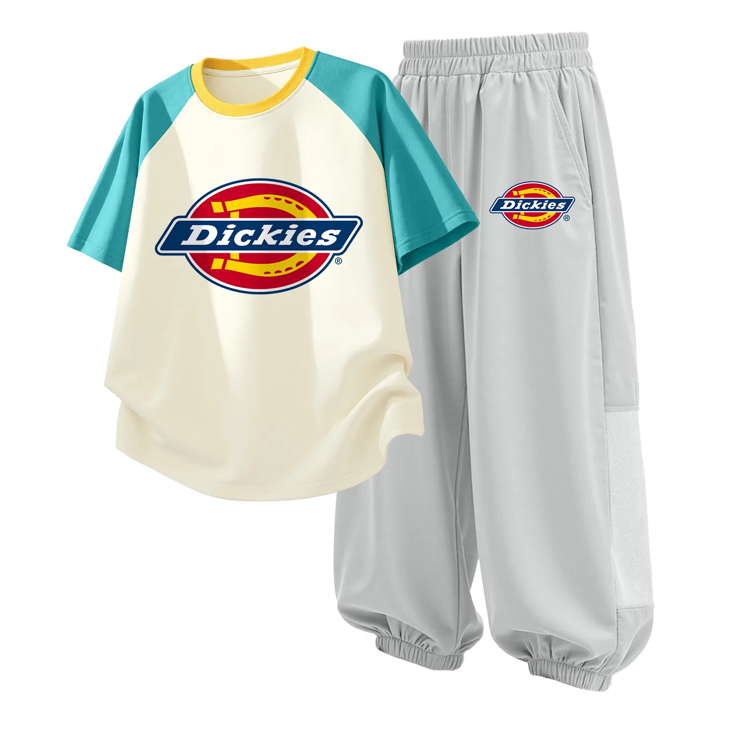 Детский спортивный комплект с круглым вырезом, тонкий, Dickies, Standard Milk Blue/Standard K Misty Mountain Gray