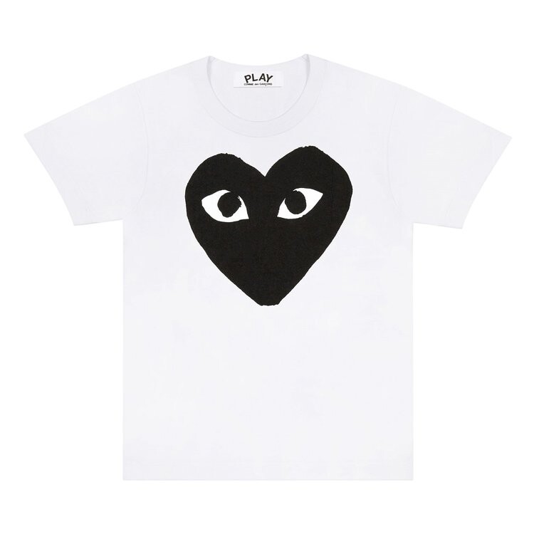 Футболка Comme des Garçons PLAY Black Heart T-Shirt 'White', белый — фото 2