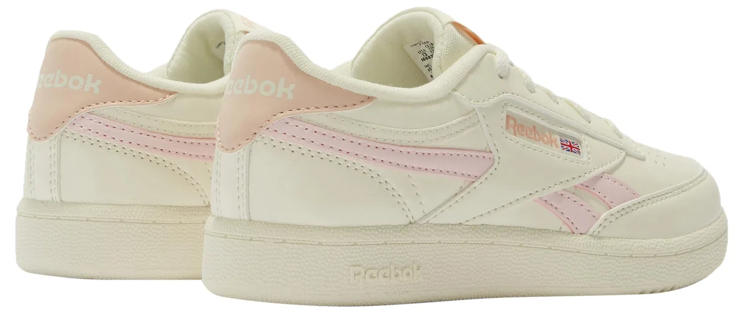 Детские кроссовки для мальчиков с кожаным верхом Club C Revenge Reebok, Chalk Frostedberry Bleachedpeach — фото 3