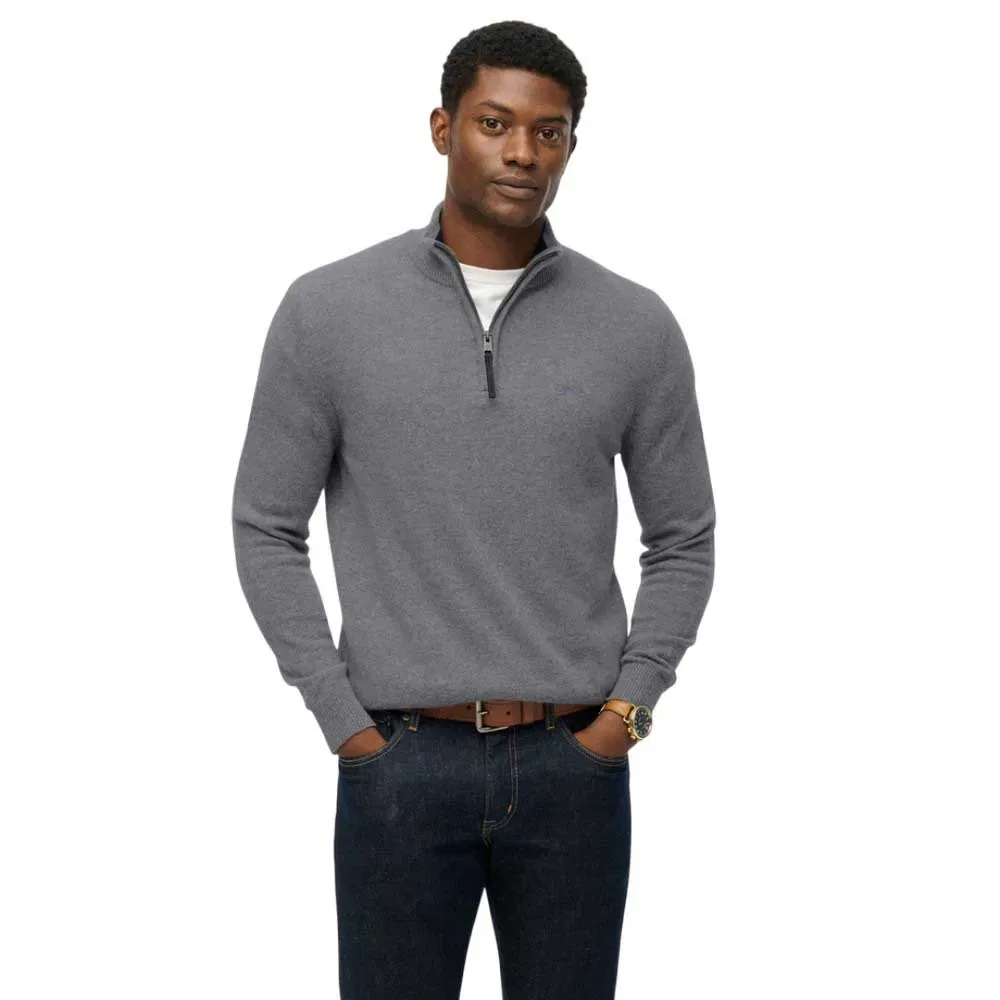 Свитер с полузамком Superdry Wool Blend Superdry, серый