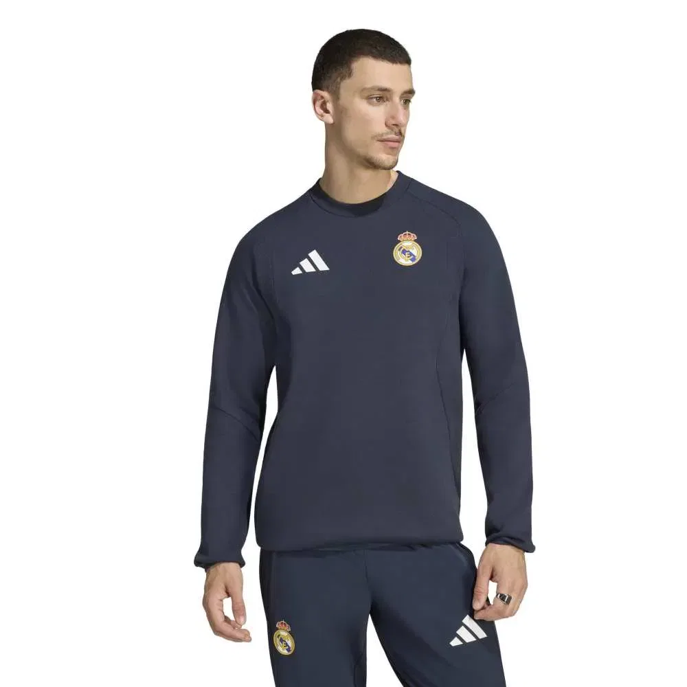 Мужской свитшот с принтом Real Madrid Training Crew Adidas, Blue