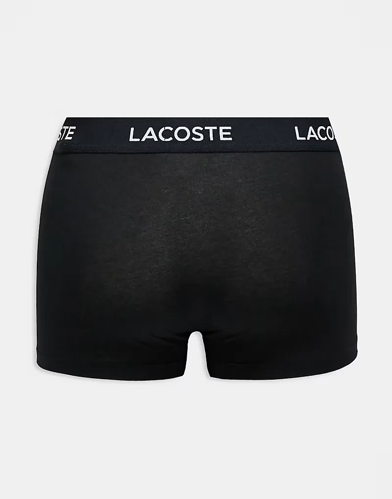 Трусы хлопковые стретч 5 шт Lacoste, черный — фото 3