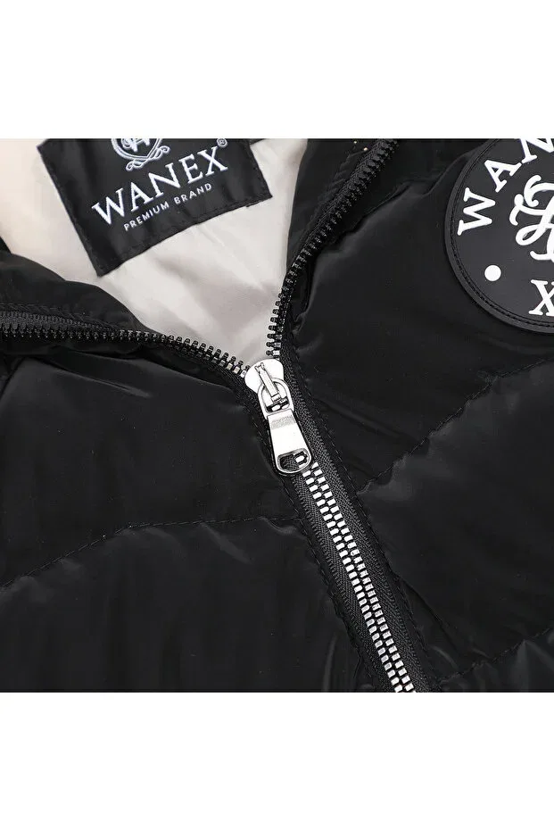Детское зимнее пуховое пальто для мальчиков с капюшоном Wanex, Black — фото 3