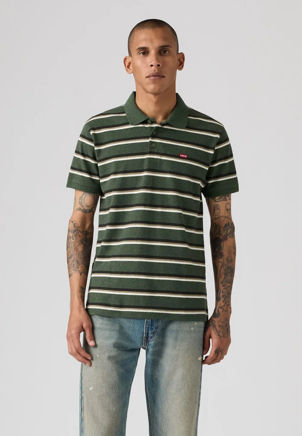 Рубашка поло Levi'S, Damian Stripe Duffel Green Heather Pique