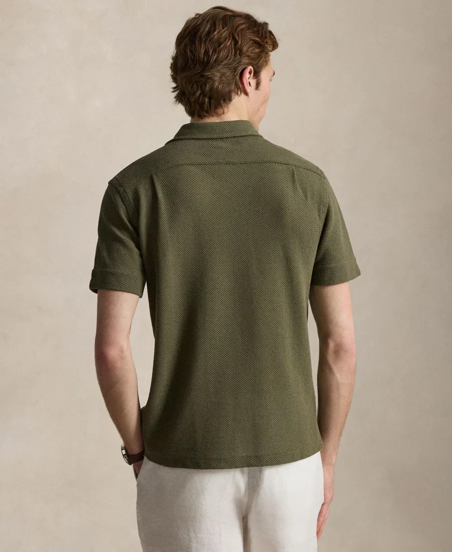 Рубашка с текстурным пойнтелем и вышивкой Pony Polo Ralph Lauren, Cruise Olive — фото 4