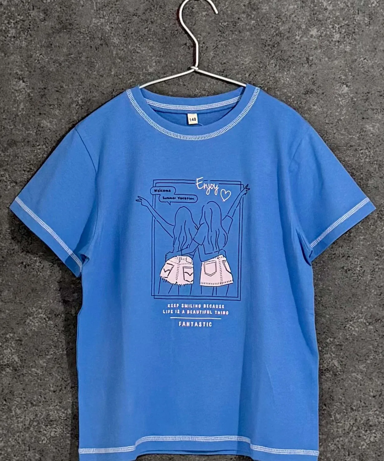 Universal Style Wear Детская футболка с принтом с коротким рукавом Blue — фото 4