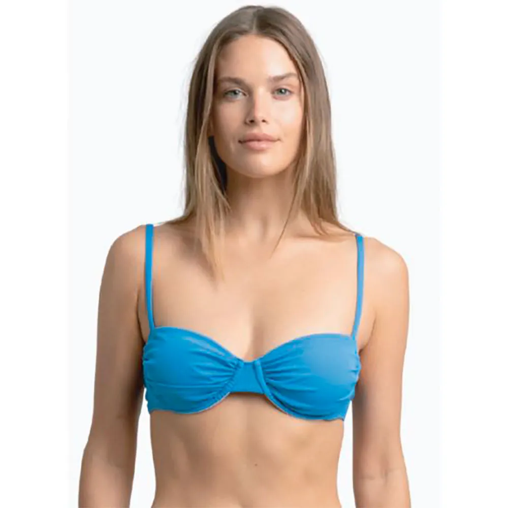 

Топ бикини Hurley Ribbed Ruched, синий