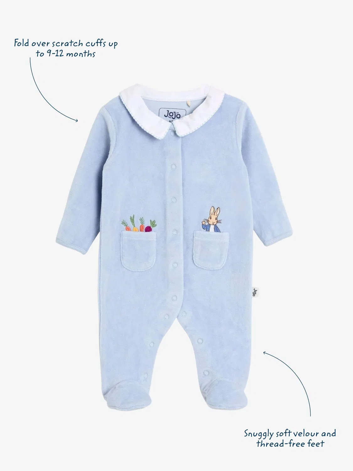 Комбинезон велюровый Peter Rabbit Jojo Maman Bébé, синий — фото 3